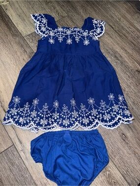 Gymboree Royal Blue Toddler Dress with Embroidery